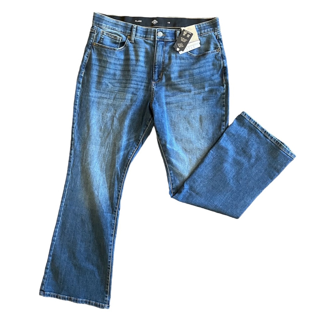 St John's Bay Flare High Rise Secretly Slender Jeans Size 18